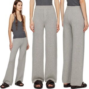 Lisa Yang 100% Cashmere Size 0 Grey Knit “The Vivi” Lounge Pants Elastic Waist